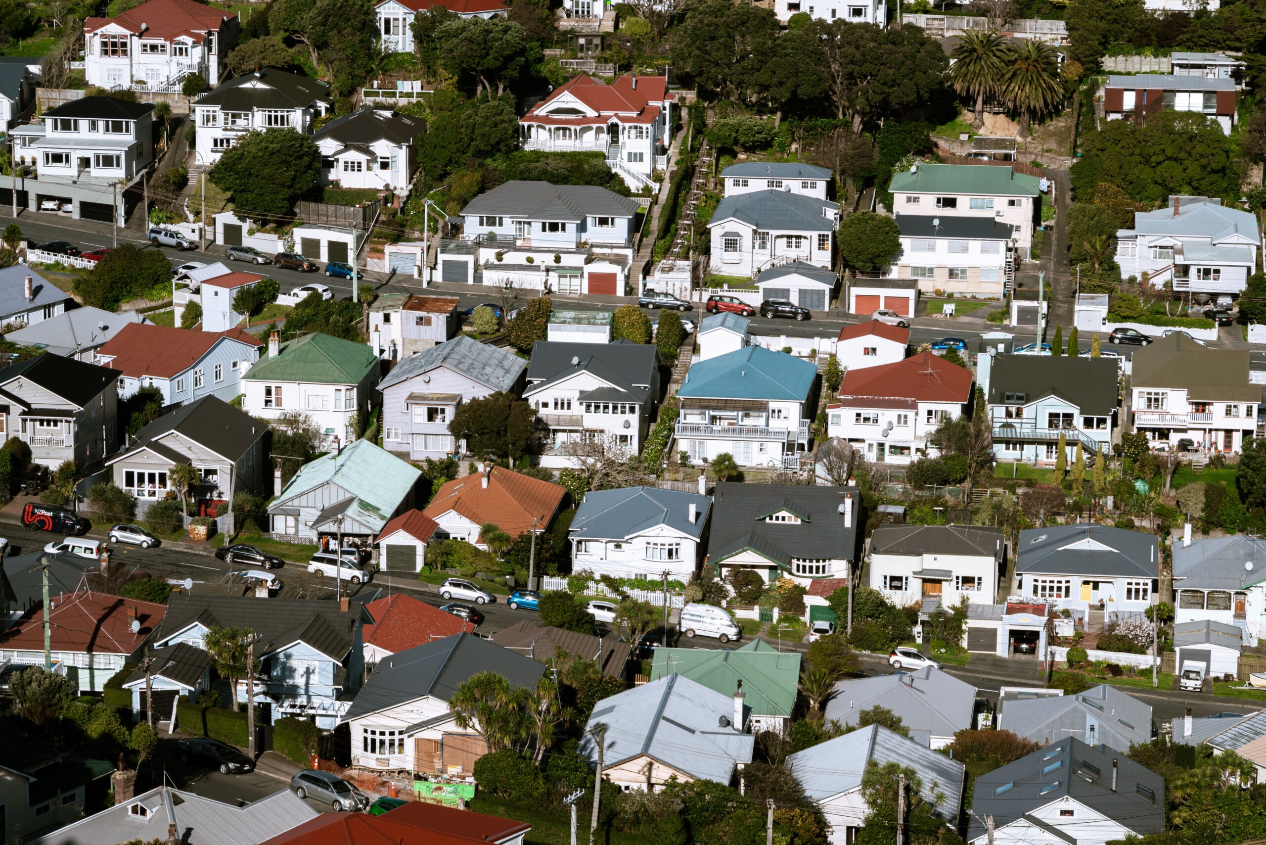 Wellington hillside housing and rooflines