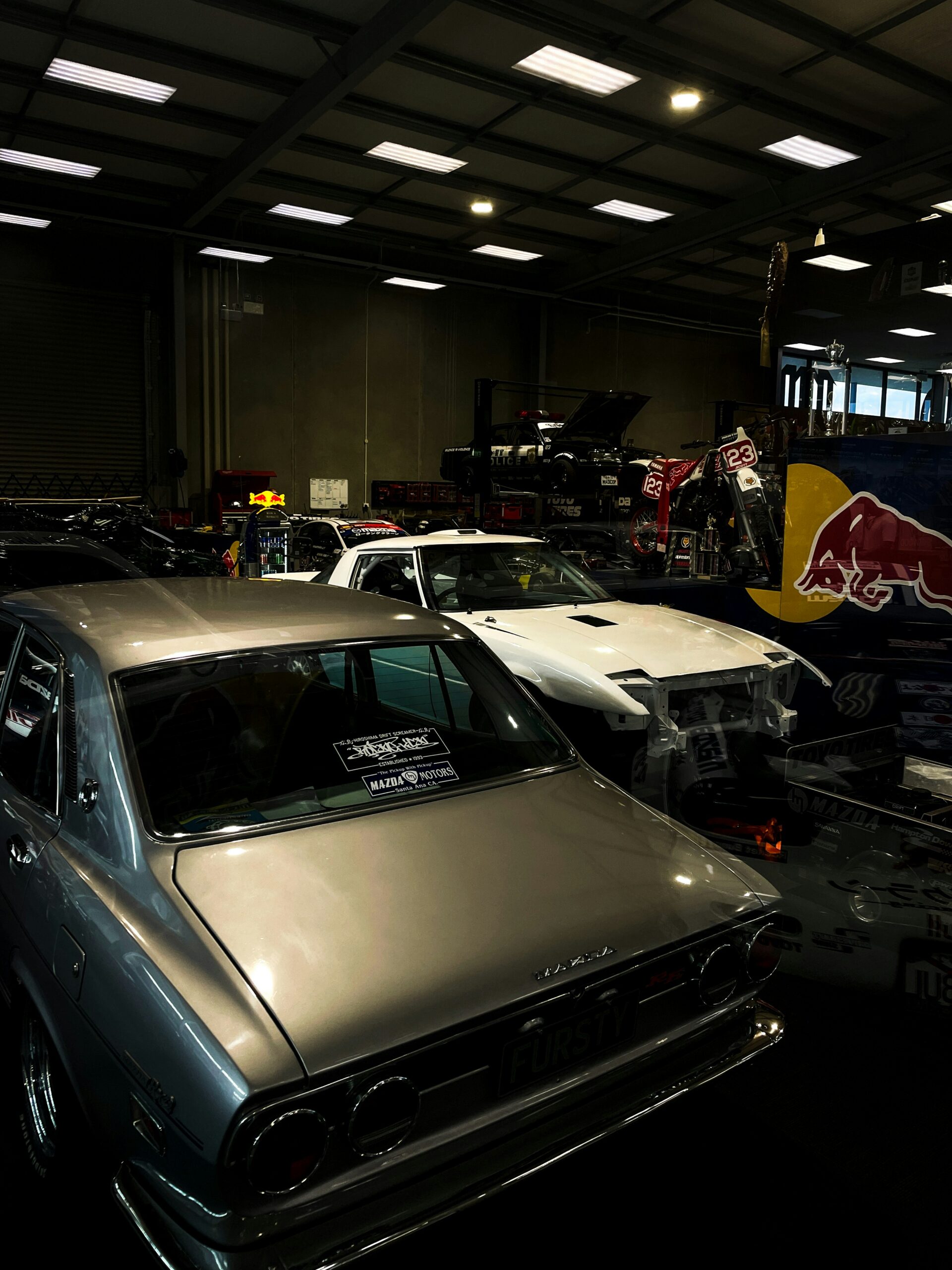 Cars occupying Hampton Downs workshop