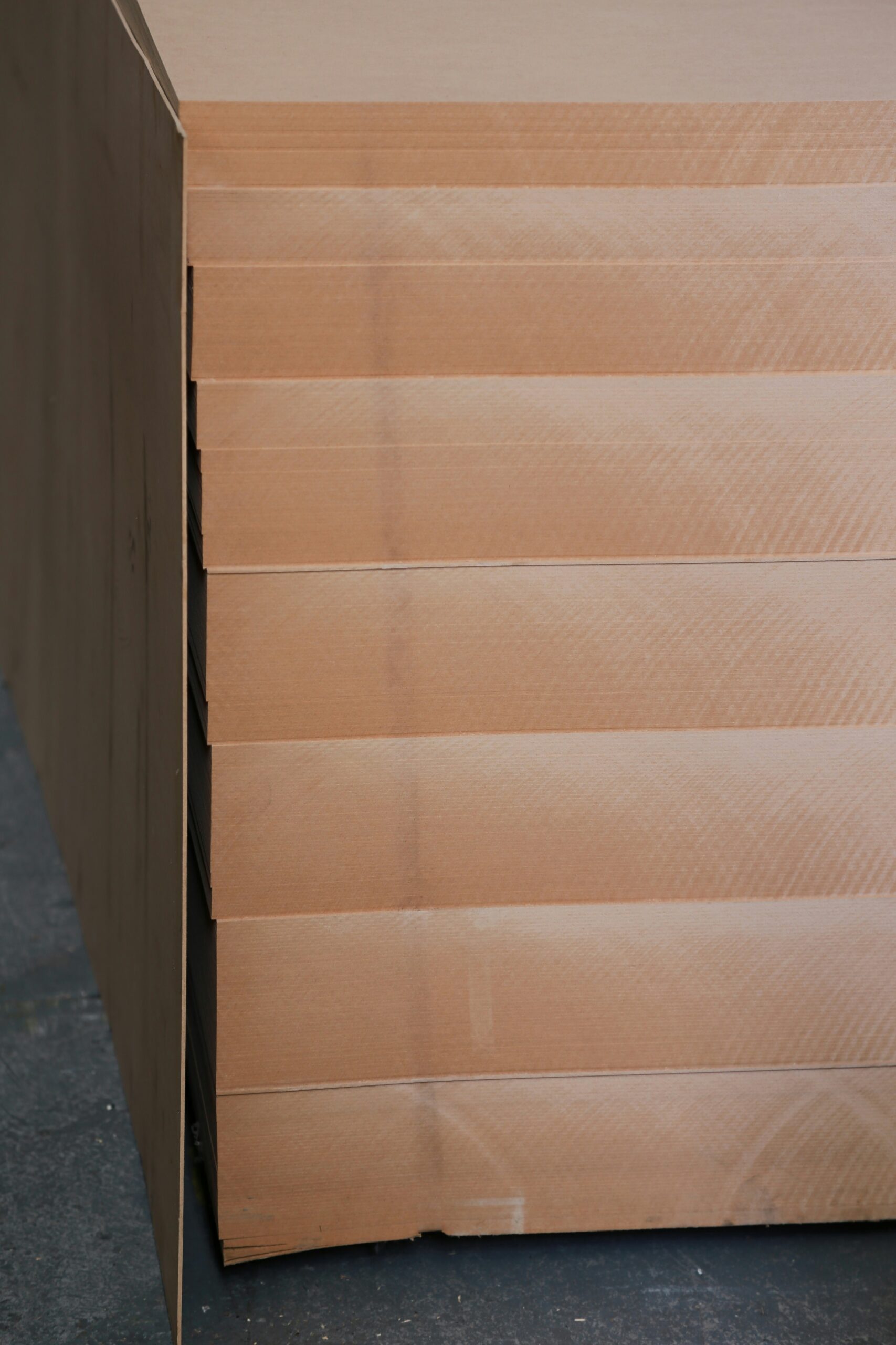 Plywood panels stored upright in Auckland