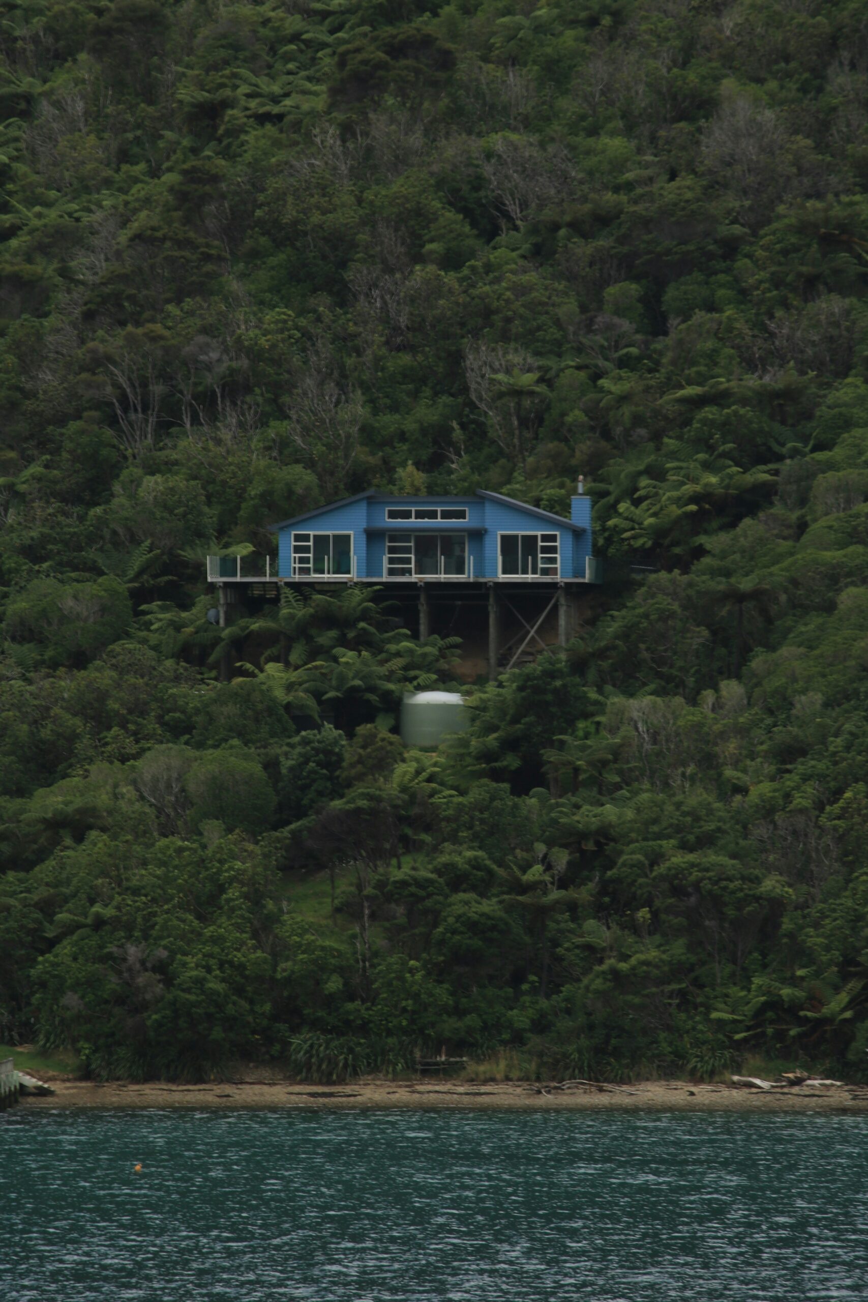 Cook Strait hillside home and deck