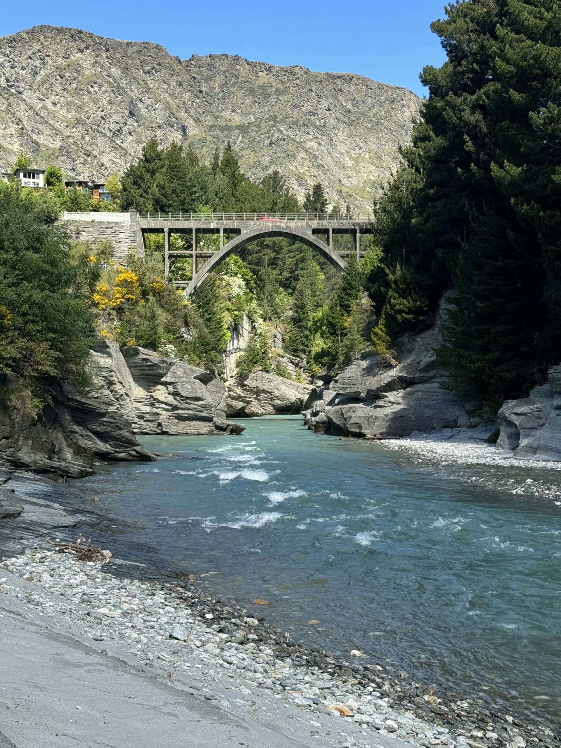 A bridge over the Shotover River at Arthurs Point near Queenstown